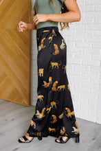 Load image into Gallery viewer, LEGENDARY IN LEOPARD SATIN WIDE LEG PANTS