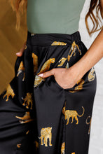 Load image into Gallery viewer, LEGENDARY IN LEOPARD SATIN WIDE LEG PANTS