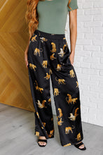 Load image into Gallery viewer, LEGENDARY IN LEOPARD SATIN WIDE LEG PANTS