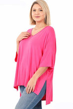 Load image into Gallery viewer, SUNDAY TEE IN BLACK OR FUCHIA