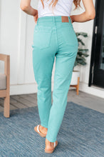 Load image into Gallery viewer, BRIDGETTE HIGH RISE GARMENT DYED SLIM JEANS IN AQUAMARINE
