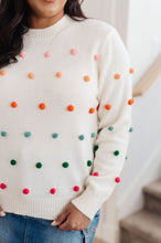 Load image into Gallery viewer, CANDY BUTTONS POM DETAIL SWEATER
