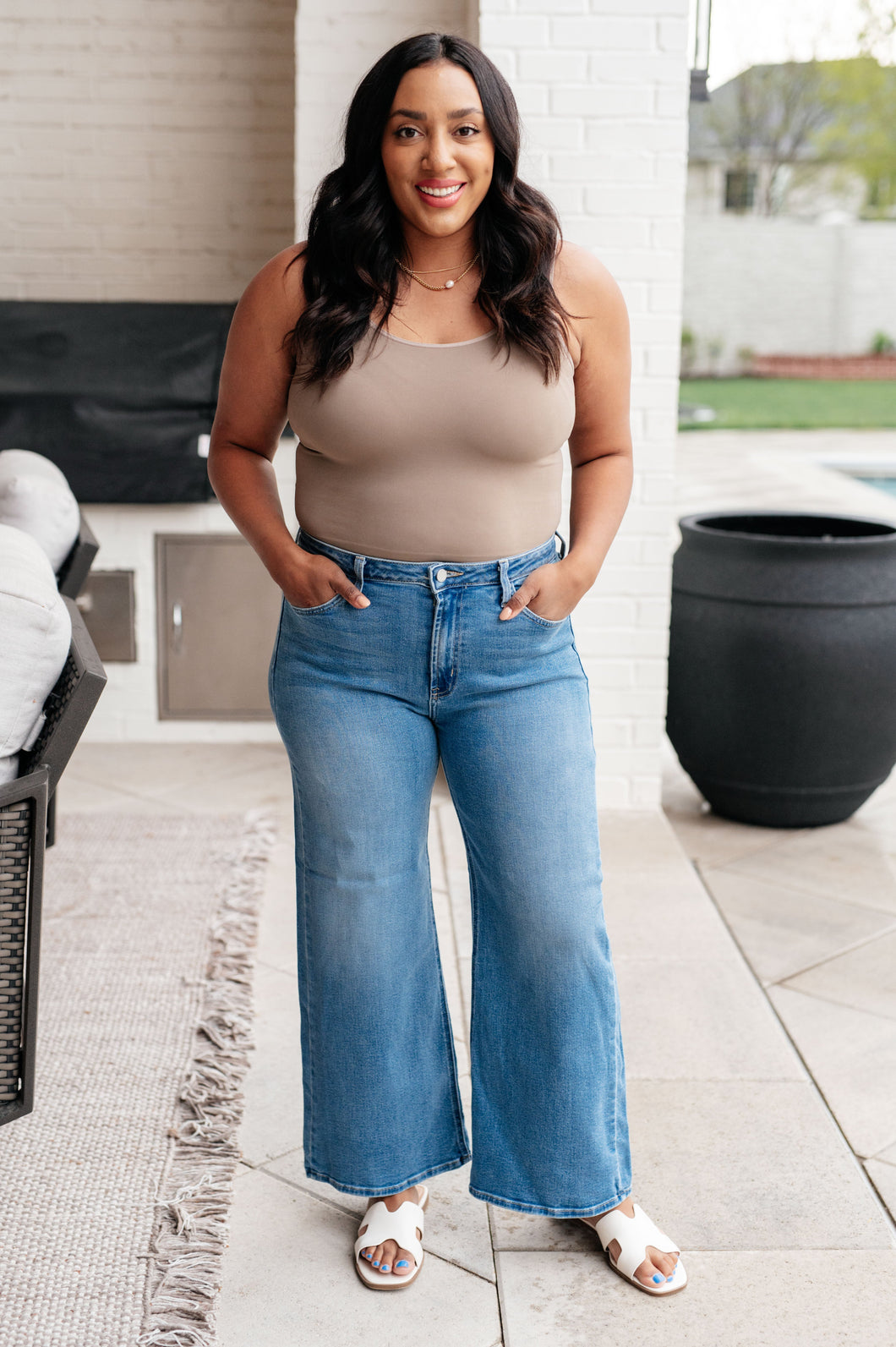 HAYES HIGH RISE WIDE LEG CROP JEANS