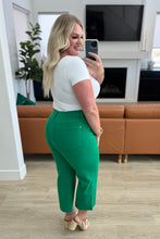 Load image into Gallery viewer, LISA HIGH RISE CONTROL TOP WIDE LEG CROP JEANS IN KELLY GREEN
