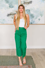 Load image into Gallery viewer, LISA HIGH RISE CONTROL TOP WIDE LEG CROP JEANS IN KELLY GREEN
