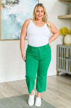 Load image into Gallery viewer, LISA HIGH RISE CONTROL TOP WIDE LEG CROP JEANS IN KELLY GREEN
