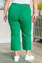 Load image into Gallery viewer, LISA HIGH RISE CONTROL TOP WIDE LEG CROP JEANS IN KELLY GREEN
