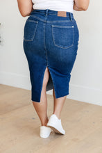 Load image into Gallery viewer, MARCY HIGH RISE DENIM MIDI SKIRT
