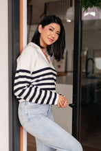 Load image into Gallery viewer, MEMORABLE MOMENTS STRIPED SWEATER IN WHITE
