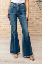 Load image into Gallery viewer, MILEY HIGH WAIST CONTROL TOP FRAYED HEM FLARE JEANS
