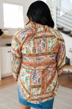 Load image into Gallery viewer, SHOW AND TELL MIXED PRINT PEASANT BLOUSE
