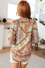 Load image into Gallery viewer, SHOW AND TELL MIXED PRINT PEASANT BLOUSE
