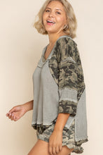 Load image into Gallery viewer, camo plus size knit top
