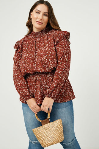 floral plus size top