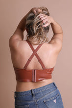 Load image into Gallery viewer, FAUX LEATHER LONGLINE BRALETTE
