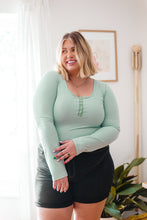 Load image into Gallery viewer, COUNT ON ME RIBBED BODYSUIT IN SAGE
