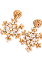 Load image into Gallery viewer, GLITZ AND GLAM BEADED SNOWFLAKE EARRINGS
