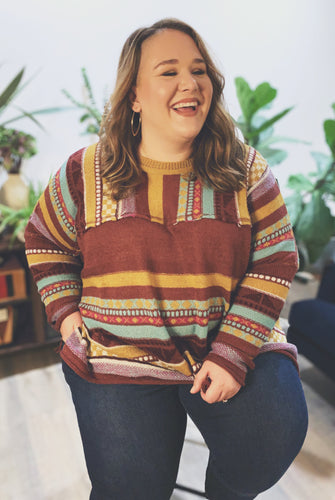 oversized plus size brown sweater
