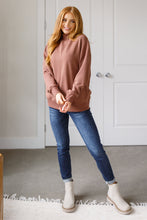 Load image into Gallery viewer, LEENA MOCK NECK PULLOVER IN COCOA
