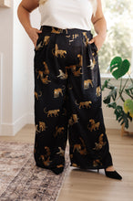 Load image into Gallery viewer, LEGENDARY IN LEOPARD SATIN WIDE LEG PANTS
