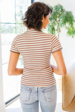 Load image into Gallery viewer, NOSTALGIC NOTE STRIPED MOCK NECK TOP
