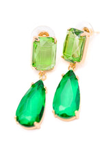 Load image into Gallery viewer, SPARKLEY SPIRIT DROP CRYSTAL EARRINGS IN GREEN
