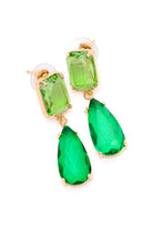 Load image into Gallery viewer, SPARKLEY SPIRIT DROP CRYSTAL EARRINGS IN GREEN
