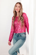 Load image into Gallery viewer, YOU FOUND ME SEQUIN TOP IN FUCHSIA
