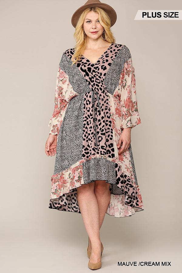 plus size animal print dress