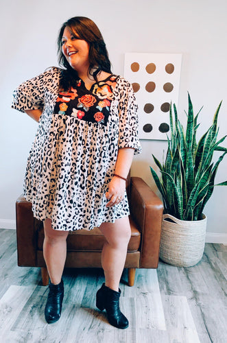 plus size leopard dress