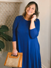 Load image into Gallery viewer, RISE UP DRESS blue plus size
