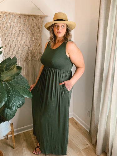 plus size Green maxi dress