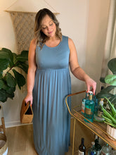 Load image into Gallery viewer, blue plus size maxi dress
